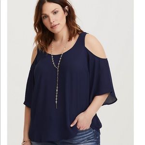 Torrid cold shoulder Georgette top